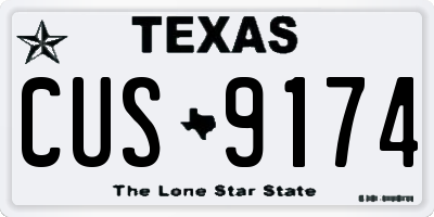 TX license plate CUS9174