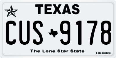 TX license plate CUS9178