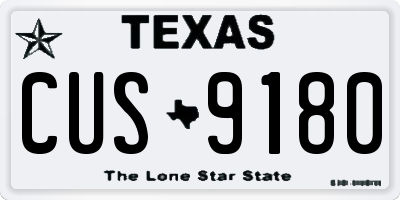 TX license plate CUS9180
