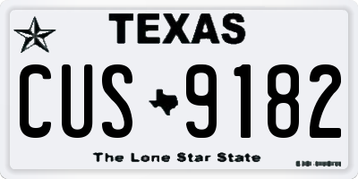 TX license plate CUS9182