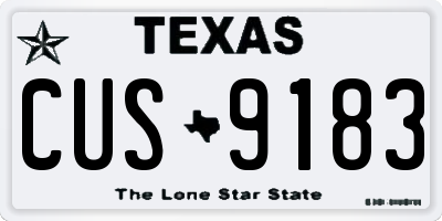 TX license plate CUS9183