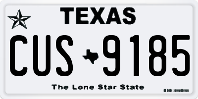 TX license plate CUS9185