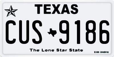 TX license plate CUS9186