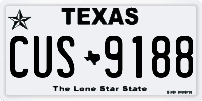 TX license plate CUS9188