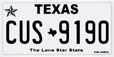 TX license plate CUS9190