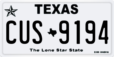 TX license plate CUS9194