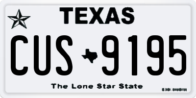 TX license plate CUS9195