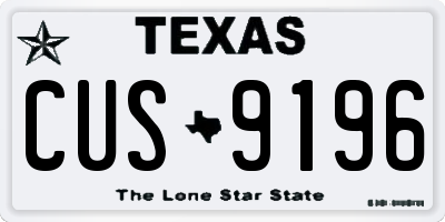 TX license plate CUS9196