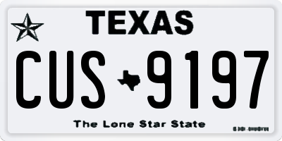 TX license plate CUS9197
