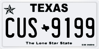 TX license plate CUS9199