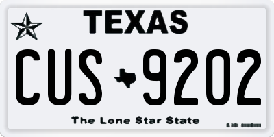 TX license plate CUS9202