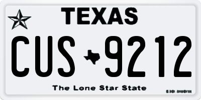 TX license plate CUS9212