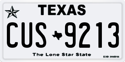 TX license plate CUS9213
