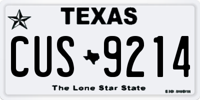 TX license plate CUS9214