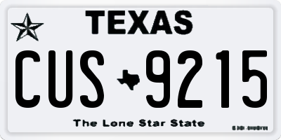 TX license plate CUS9215