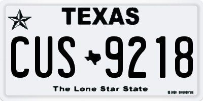 TX license plate CUS9218