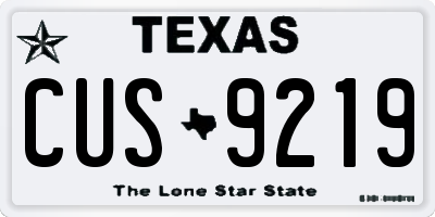 TX license plate CUS9219
