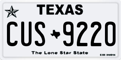 TX license plate CUS9220
