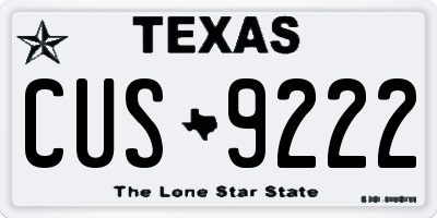 TX license plate CUS9222