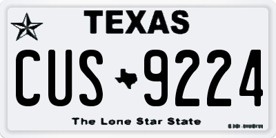 TX license plate CUS9224