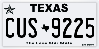 TX license plate CUS9225