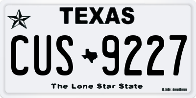 TX license plate CUS9227