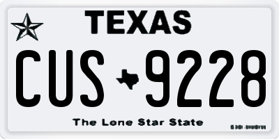 TX license plate CUS9228