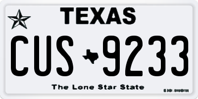 TX license plate CUS9233