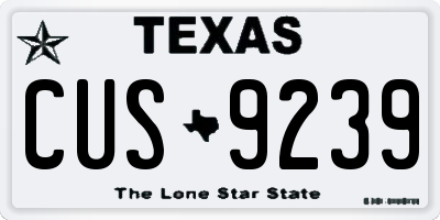 TX license plate CUS9239