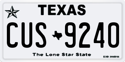 TX license plate CUS9240