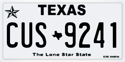 TX license plate CUS9241