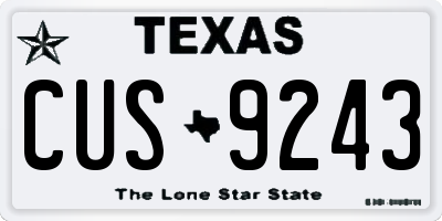 TX license plate CUS9243
