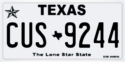 TX license plate CUS9244