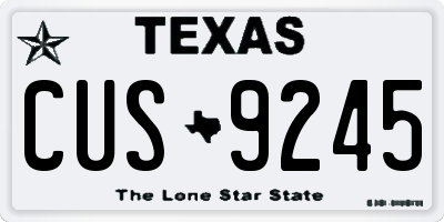 TX license plate CUS9245