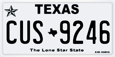 TX license plate CUS9246