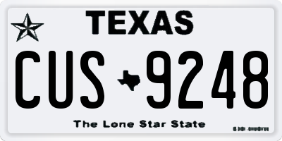 TX license plate CUS9248