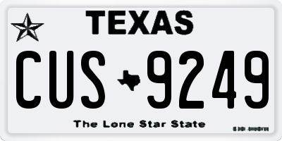 TX license plate CUS9249