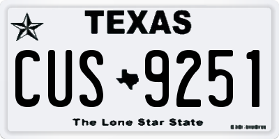 TX license plate CUS9251
