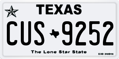 TX license plate CUS9252