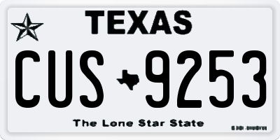 TX license plate CUS9253