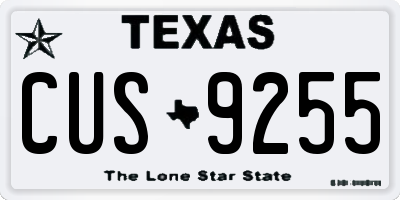 TX license plate CUS9255