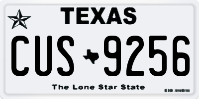 TX license plate CUS9256
