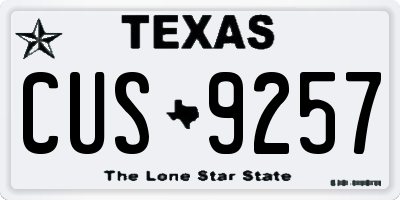 TX license plate CUS9257