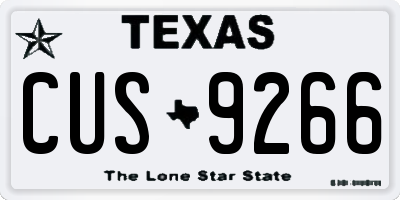 TX license plate CUS9266