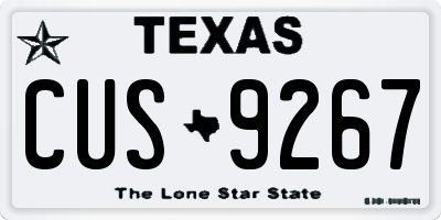 TX license plate CUS9267