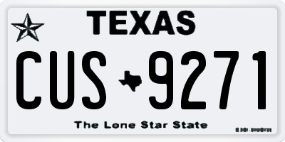 TX license plate CUS9271