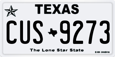 TX license plate CUS9273