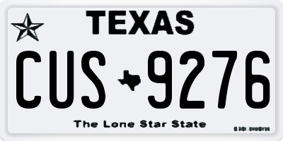 TX license plate CUS9276
