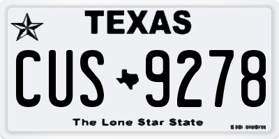 TX license plate CUS9278