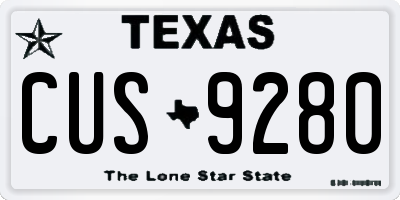 TX license plate CUS9280